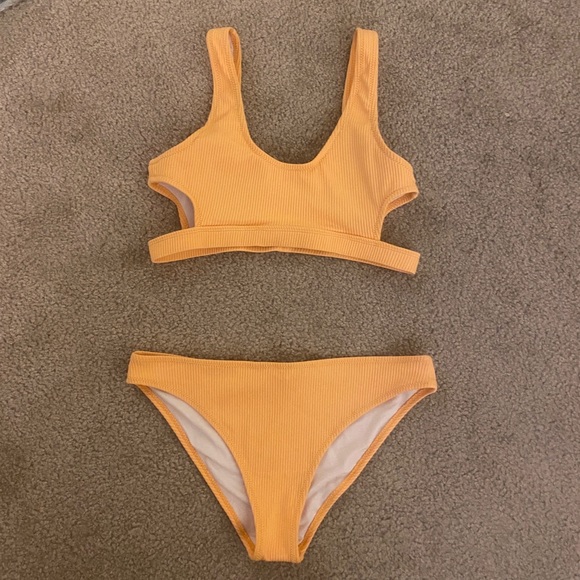 CUPSHE - Textured Orange Bikini - Picture 1 of 4